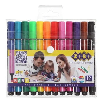 Фломастери Zibi JUMBO 12 кольорів BABY Line ZB.2807