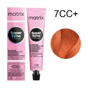 Краска Matrix Super Sync Pre-Bonded (Gold & Copper & Red Collection) - 7CC+Блондин медный интенсивный -90мл.