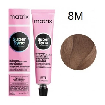 Краска Matrix Super Sync Pre-Bonded (Natural Collection) - 8M Светлый блондин мокка (шоколадный)-90мл.