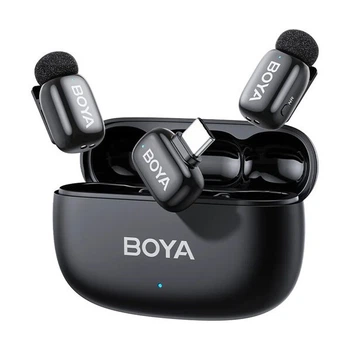 Бездротовий петличний мікрофон BOYA mini 2-02 для 2 осіб з приймачем USB-C, AI шумозаглушенням та кейсом