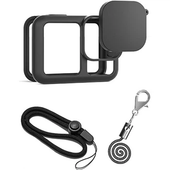 Силиконовый защитный чехол для экшн-камеры GoPro Hero 13 Black с крышкой объектива и шнурком