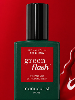 Лак для нігтів червоний LED Manucurist Green Flash Red Cherry лед замість гель лак вишневий