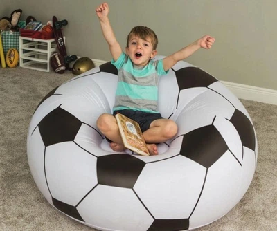 Надувное кресло-пуф Inflatable Sofa / Надувное кресло-мешок 110×110×85 см Черно-белый
