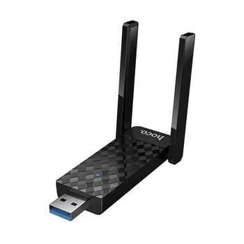 WiFi адаптер Hoco HI34 Dual-Band WiFi 6, 2.4Ghz, 5Ghz, 600 Мбіт/с, USB Black (6942007659680)