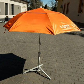 Парасолька вулична для дачі тераси кафе пляжу зонт садовий пляжний LUGI парасоля для риболовлі помаранчева тканина поліестер 7 спиць нахил діаметр купола 1.5 м