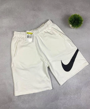 Чоловічі шорти Nike бавовна щільні тринитки білі L (LUX1481)