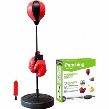 Детская боксерская груша на стойке с перчатками Punching Ball Set, набор для бокса с пружиной (135413)