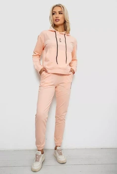 Спортивний костюм жіночий двонитка, колір персиковий, 214R1419-001 розмір XL