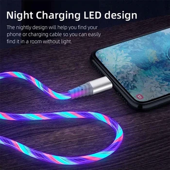 Світлодіодний кабель USB–Type-C з підсвіткою RGB | Швидка зарядка та передача даних | LED кабель для смартфона