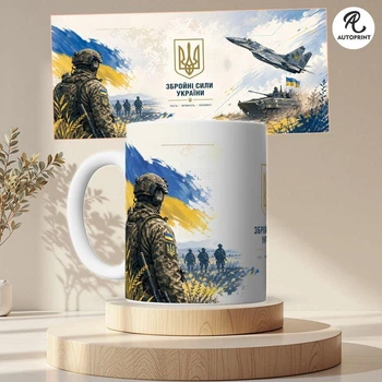 Чашка Кружка Autoprint Вооруженные Силы Украины ВСУ Патриотическая Подарок отцу папе сыну военному 330 мл (CUP132)