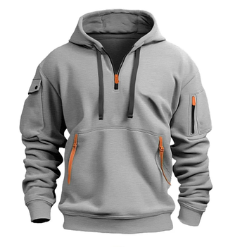 Чоловіче спортивне худі товстовка Airpair Tactical Style з кишенею на рукаві Сіре (XXL)