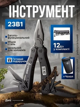 Мультитул плоскогубцы многофункциональный Gerber 8811 мультиинструмент универсальный набор инструментов нож раскладной черный