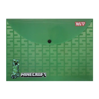 Папка-конверт Yes Minecraft Creeper А4 на кнопке
