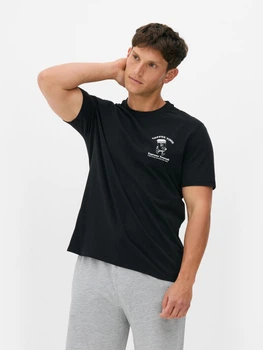 Футболка Primark чорний з принтом WKFOO761 S