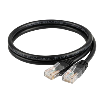 Патч-корд Cablexpert PP12-3M/BK UTP CAT5e для мережевого обладнання мідний 3м Чорний