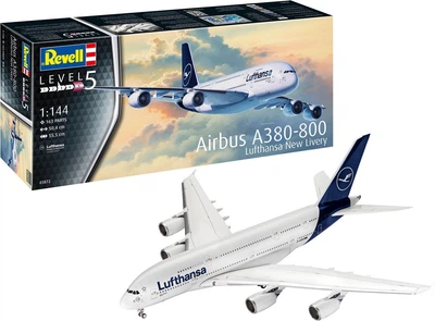 Збірна модель Revell Літак Airbus A380-800 Lufthansa нова ліврея 1:144 RVL-03872 (4009803038728)