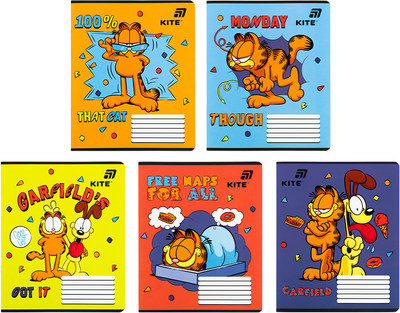 Набор тетрадей Kite Garfield Retro/Classic 12 листов в линию 5 шт (GF26-234/5)