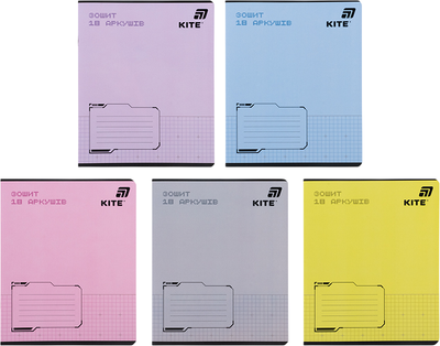 Набір зошитів Kite One color 18 аркушів у клітинку 10 шт (K26-236-1/10)