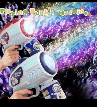 Мильні бульбашки пістолет кулькомет Bubble Gun Розовый