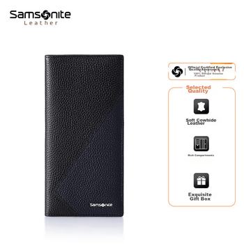 Чоловічий довгий гаманець Samsonite Color-Block, новий модний діловий гаманець зі шкіри корови та тримач для карток, подарунок на день народження TK6