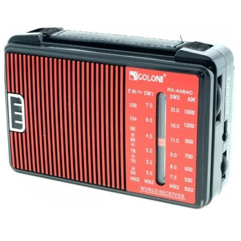 Радиоприемник FM Golon RX-A08AC от сети 220 или батареек R20 Red