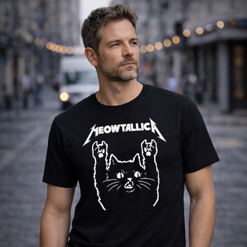 Футболка мужская с принтом ТiШОТКА Meowtalliсa С юмором про Metallica 3XL Черный Стандарт (1006323692)