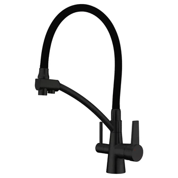 Смеситель для кухни Gappo G4398-16 с подключением фильтра, черный