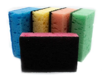 Губки кухонные Помощница 5 шт 9.5×6,5×3 см для мытья посуды и кухни универсальные