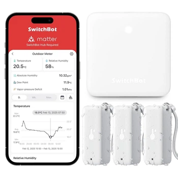 WiFi термогигрометр SwitchBot 3 шт из Hub Mini, датчики температуры и влажности