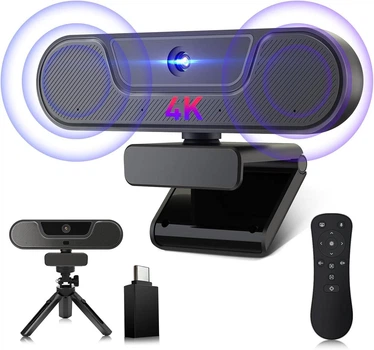 Веб-камера 4K V20 с микрофоном, динамиком, пультом и штативом