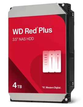 Жесткий диск 3.5" 4Tb Western Digital Red Plus, SATA3, 128 Мб, 5400 об/мин (WD40EFZZ)