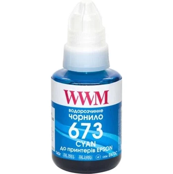 Чернила WWM Epson L800/L805/L810/L850/L1800, Cyan, 140 мл, водорастворимые (E673C)