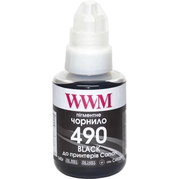 Чернила WWM Canon G1400/G2400/G3400, Black, 140 мл, пигментные (C490BP)