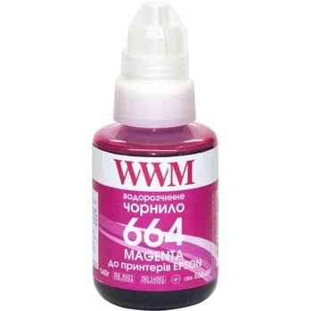 Чернила WWM Epson L100/120/200/300/350/3100, Magenta, 140 мл, водорастворимые (E664M)