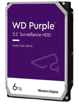 Жесткий диск 3.5" 6Tb Western Digital Purple, SATA3, 256 Мб, 5400 об/мин (WD64PURZ)
