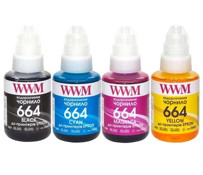 Комплект чернил WWM Epson L100/120/200/300/350/3100, 4x140 мл (E664SET4)