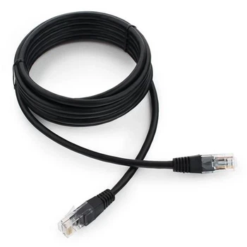 Патч-корд 3 м, UTP, Black, Cablexpert, Cat.5e, CCA, PVC (PP12-3M/BK)
