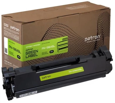 Картридж HP 136X (W1360X), Black, Patron Green (PN-136XGL)
