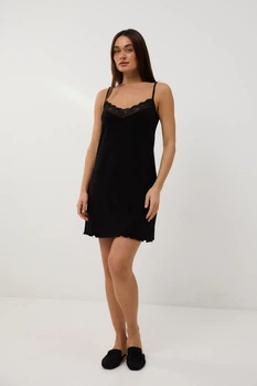Нічна сорочка жіноча з віскозі BARWA garments 392 S Чорна (2110003921016)
