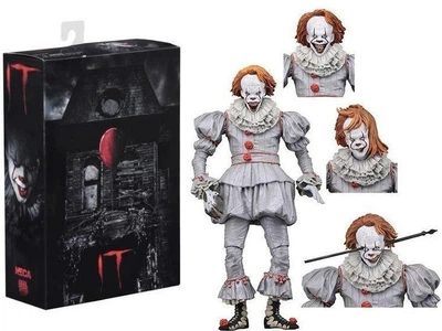 Коллекционная фигурка Pennywise / Пенниввайз из фильма "Оно" (IT) - экшн-фигура 18 см с аксессуарами и сменными головами / Horror Series / подарок фанатам ужасов