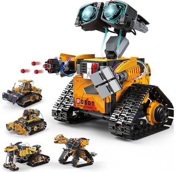 Конструктор робот програмований STEM-робот WALL-E 5 в 1 Robots PRO з пультом і додатком робот-трансформер Валлі для дітей на радіокеруванні, 673 деталі