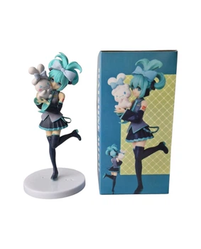 Колекційна аніме фігурка статуетка Хацуне Міку Hatsune Miku x Cinnamoroll, з кроликом, 18 см, PVC, подарунок, з коробкою, сувенір