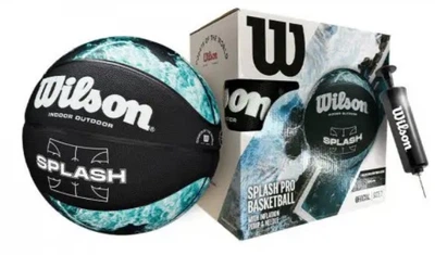 Баскетбольний м'яч у подарунковій коробці + насос Wilson Splash Pro Bskt (розмір 7) WZ2014501XP