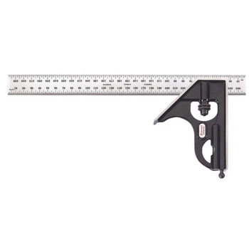 Угольник комбинированный Starrett C33MH-300 / 300мм / 90°+45° / Закаленная сталь / Серый Б/В