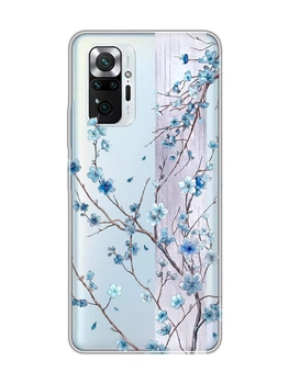 Прозрачный чехол на Xiaomi Redmi Note 10 Pro/10 Pro Max Цветущая сакура (принт 422)