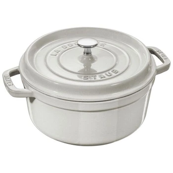 Кастрюля / жаровня 20 см с крышкой, белая White Truffle Staub