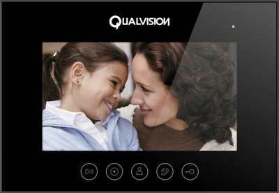 Видеодомофон Qualvision AHD 1080P 7 дюймов поддержка видеозвонков черный