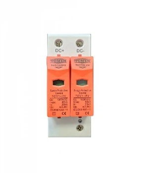 Пристрій захисту від імпульсних перенапруг Tomzn TOV1-PV 2P 20-40kA DC1000V для сонячних систем та IP20