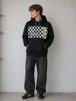Худі OB1085J ОВ чорний з білим 222133039E40 Jack&Jones L(р)