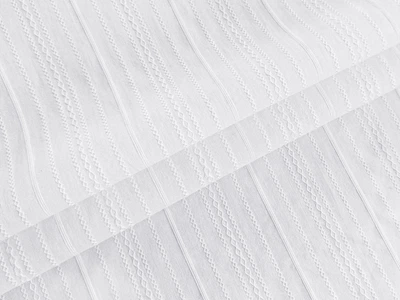 Ткань Коттон прошва полоска мережка, белый, пог. м. (к2/6, 2511067A, к1)